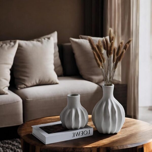 Nordic Minimalist Wave Vase Set