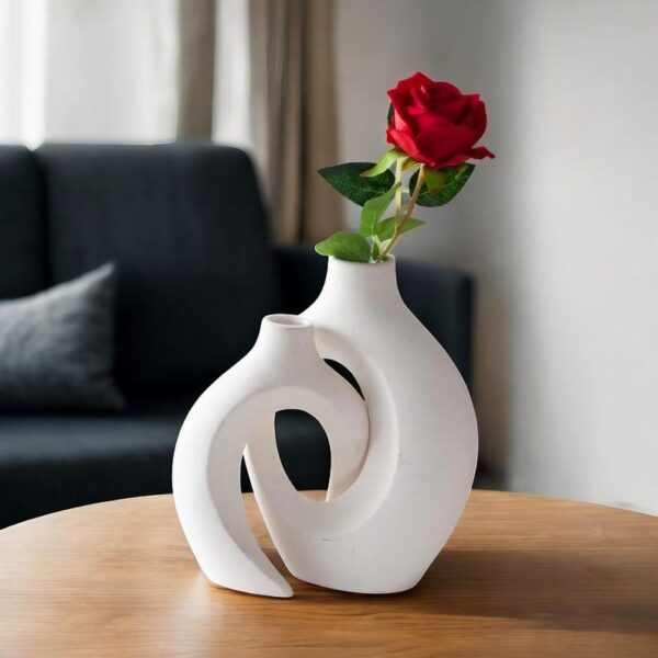 Natural Ceramic Couple Vase Set