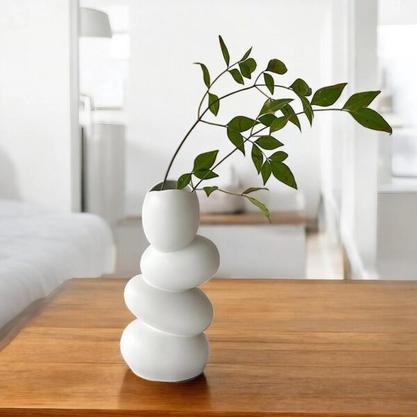 Nordic Stacked Pebble Ceramic Vase