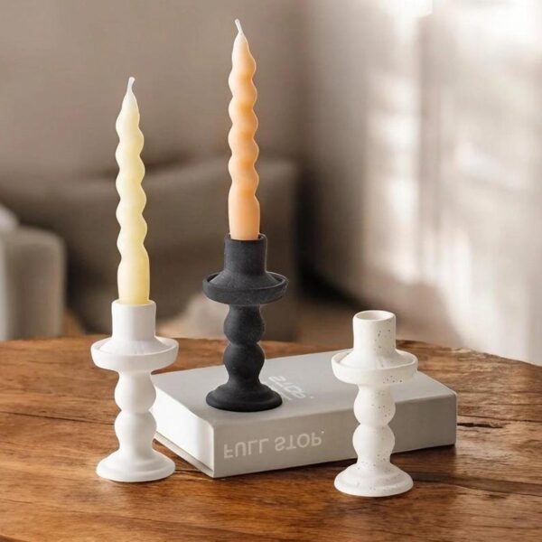 Abstract Ceramic Candle Holders Set