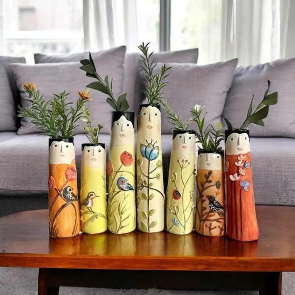 Hand-Painted Garden Bud Vases