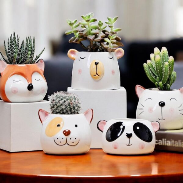 Cute Animal Porcelain Planter