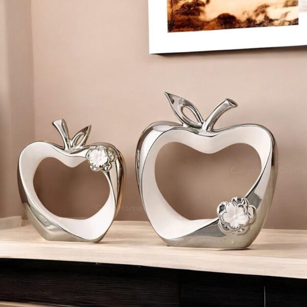 Modern Apple Shaped Ceramic Sculpture