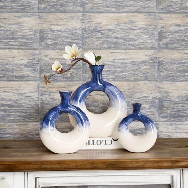 Modern Circular Donut Ceramic Vase