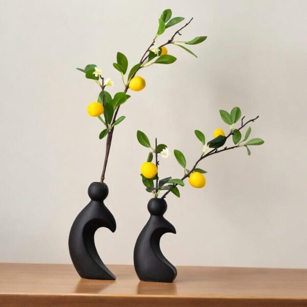 Modern Abstract Black & White Couple Vase