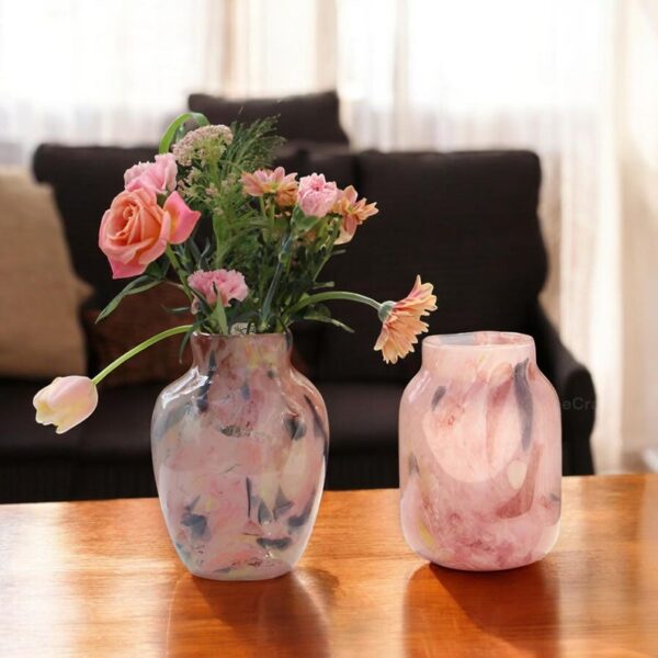 Pink Swirl Glass Vase