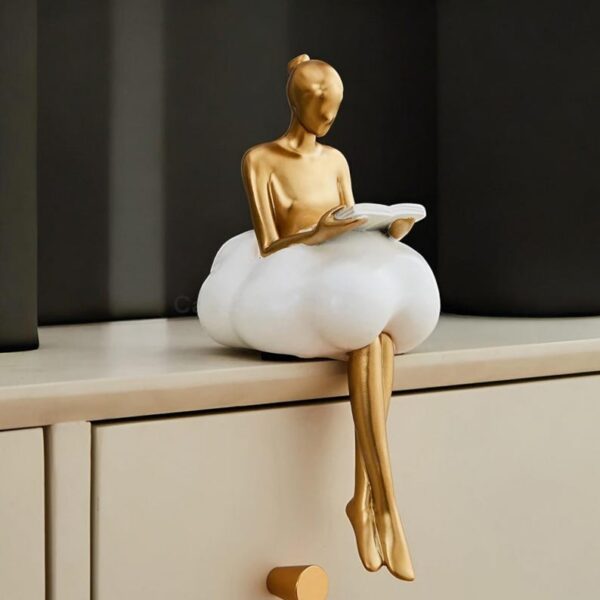 Modern Gold Cloud Shelf Girl Figurines