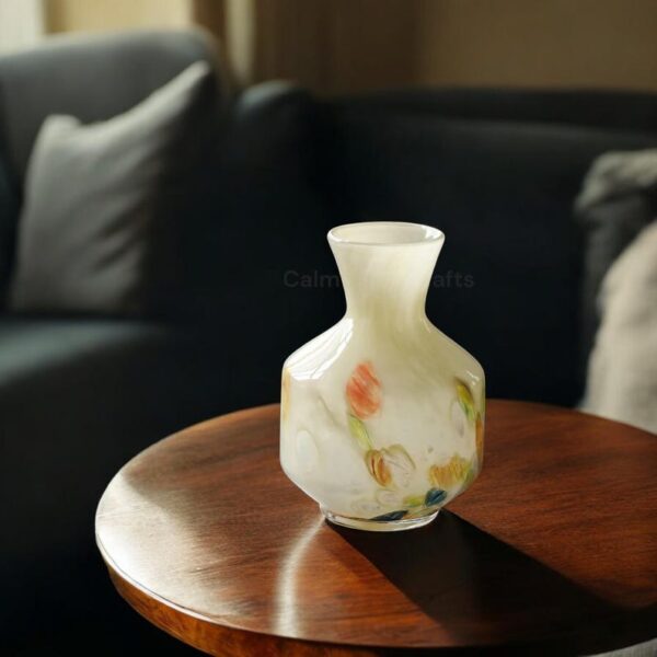 Blown Glass Curved Vase