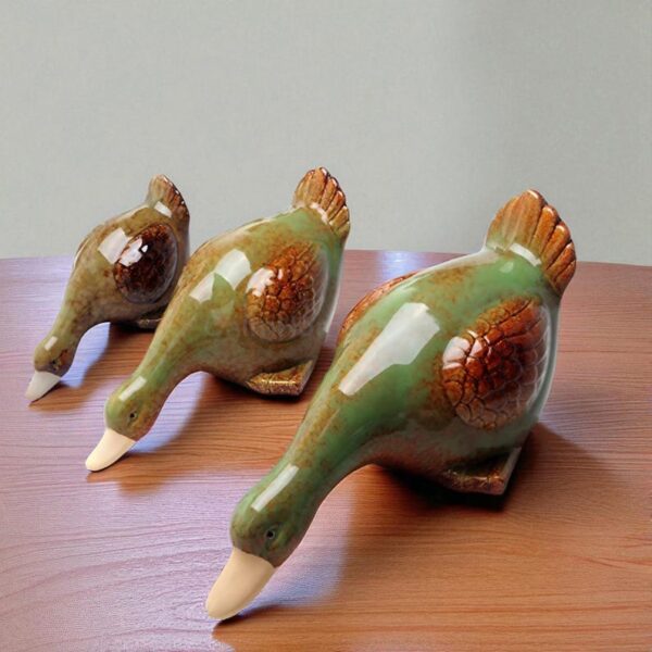 Porcelain Duck Figurine Set