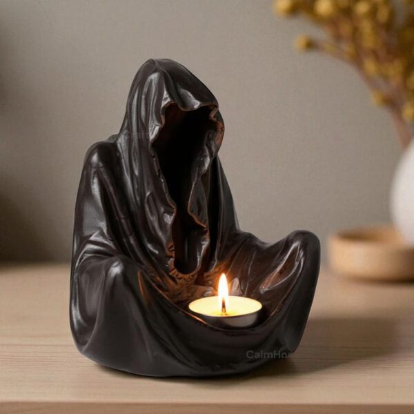 Resin Hooded Cloak Candle Holder Ghost Decor