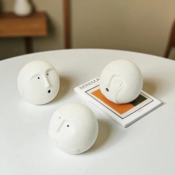 Modern Face Ceramic Sculpture
